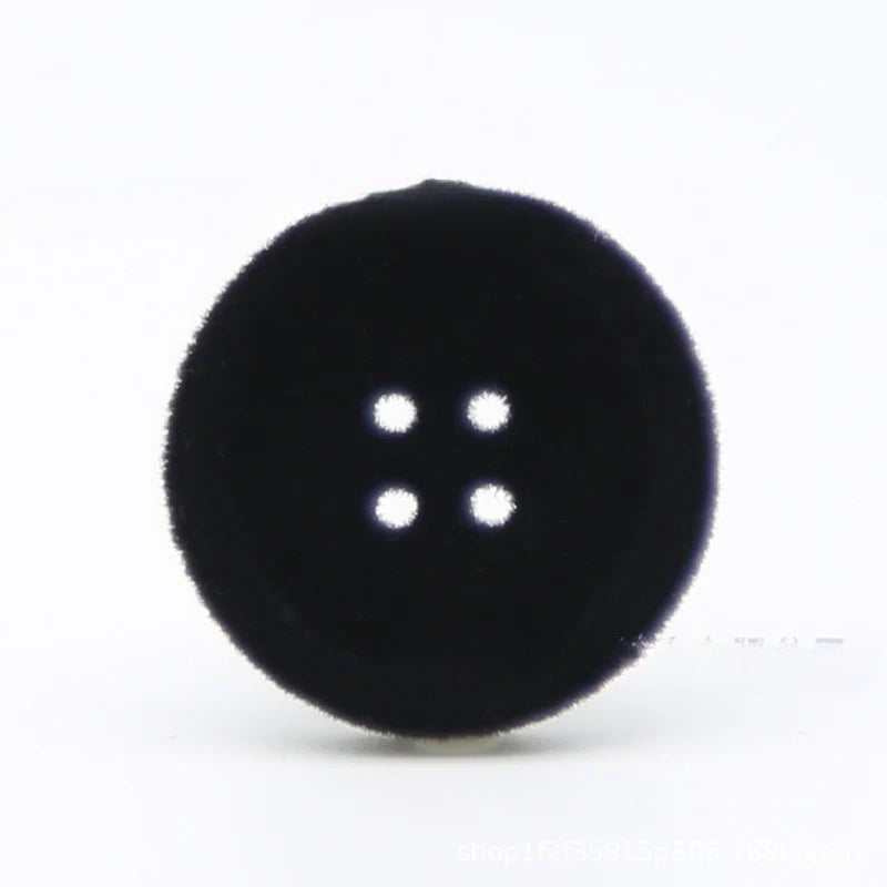 Resin four-eye button woolen coat trench coat sweater decoration button universal hand-sewn high-end flocking button