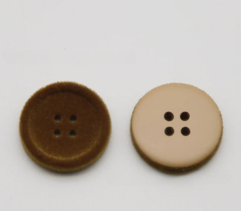 Resin four-eye button woolen coat trench coat sweater decoration button universal hand-sewn high-end flocking button