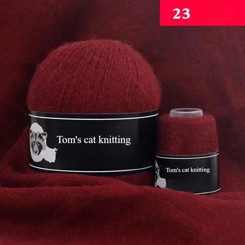 High-quality hand-woven mink thread 24/3 strands medium and thick wool with small shaft long hair mink knitting sweater scarf thread