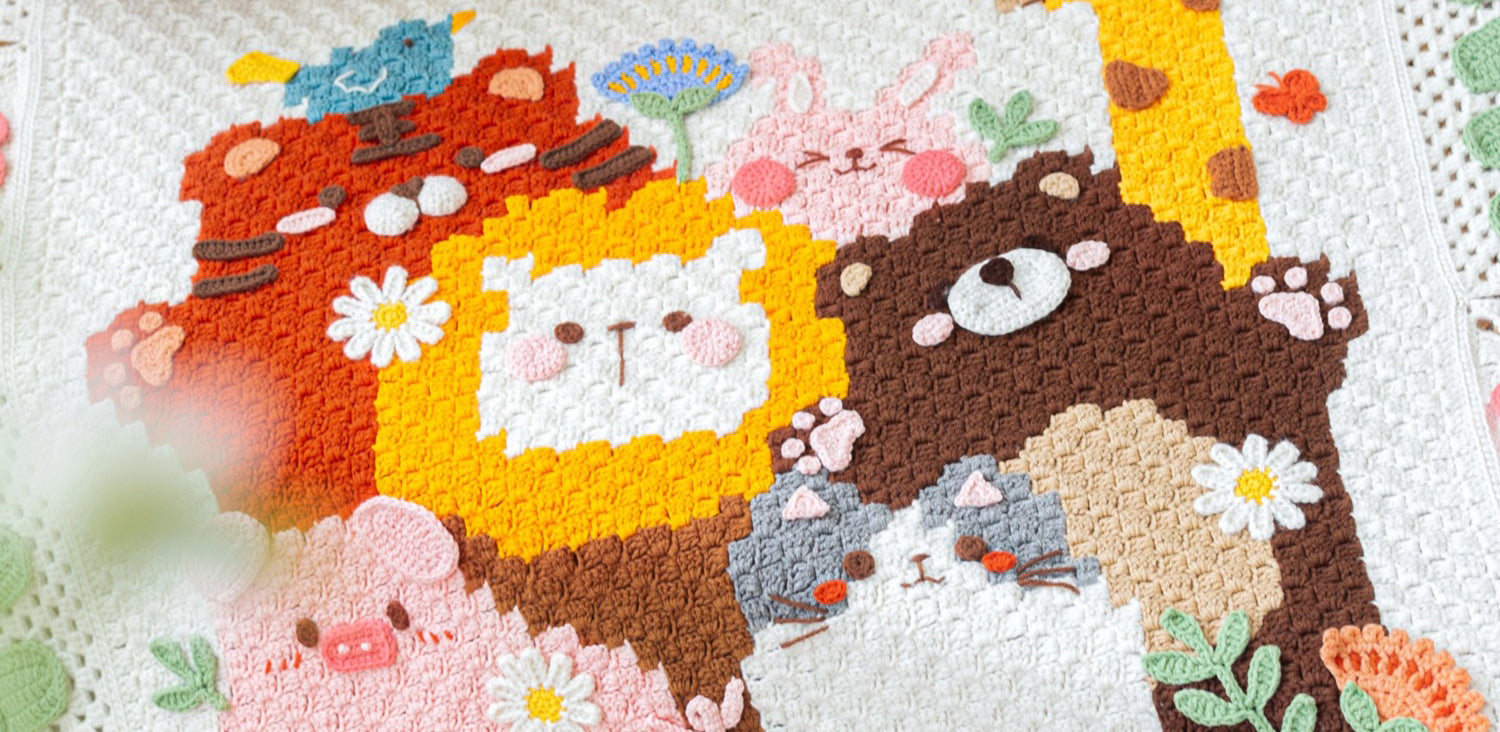 handmade   Blanket    Cotton thread   Special gift  zoo blanket  baby blanket  knit knitting  knit blanket