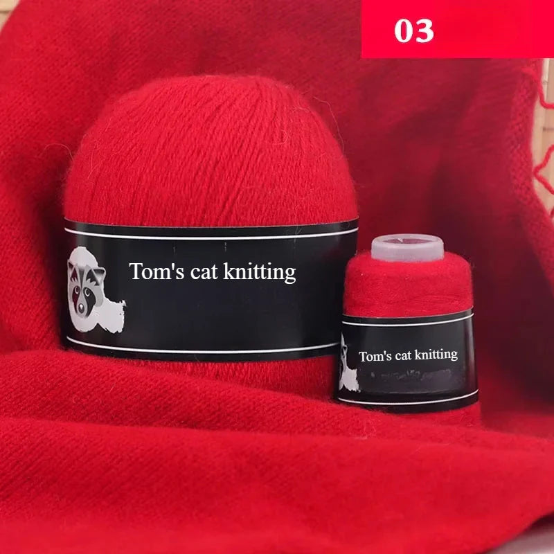 High-quality hand-woven mink thread 24/3 strands medium and thick wool with small shaft long hair mink knitting sweater scarf thread