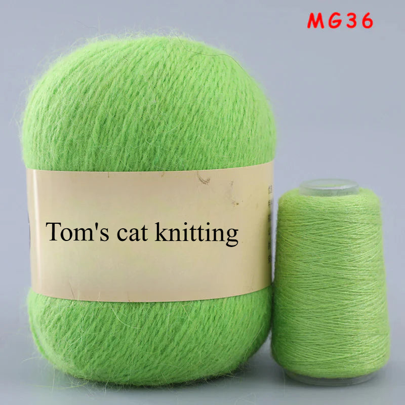 Long-haired mink fleece yarn,  13s/2 medium and thick hand-woven rabbit wool