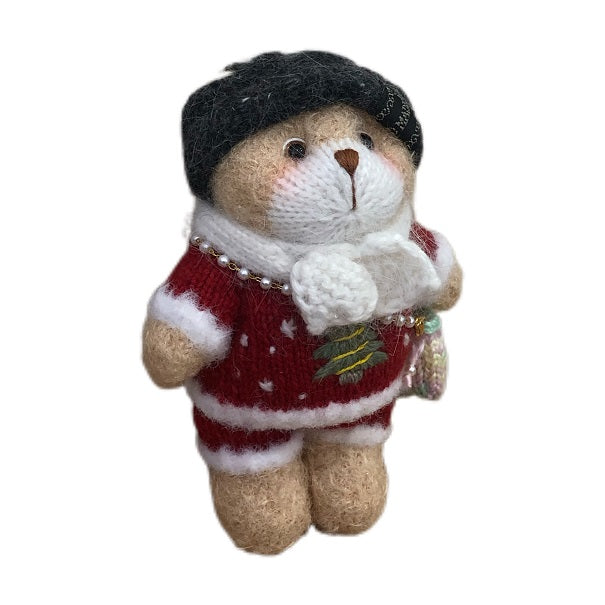 Hand knit  Soft  toys   wool  handmade  Clothed Cute  Bear Stuffed Animal in Dress