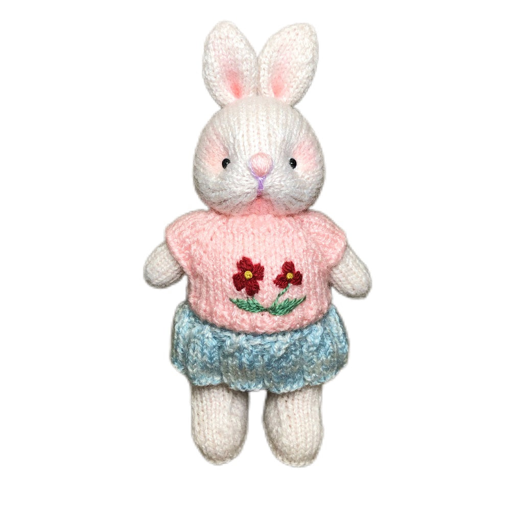 Handmade   Knitted Soft Toys Rabbit toy in Dress gift handmade toy