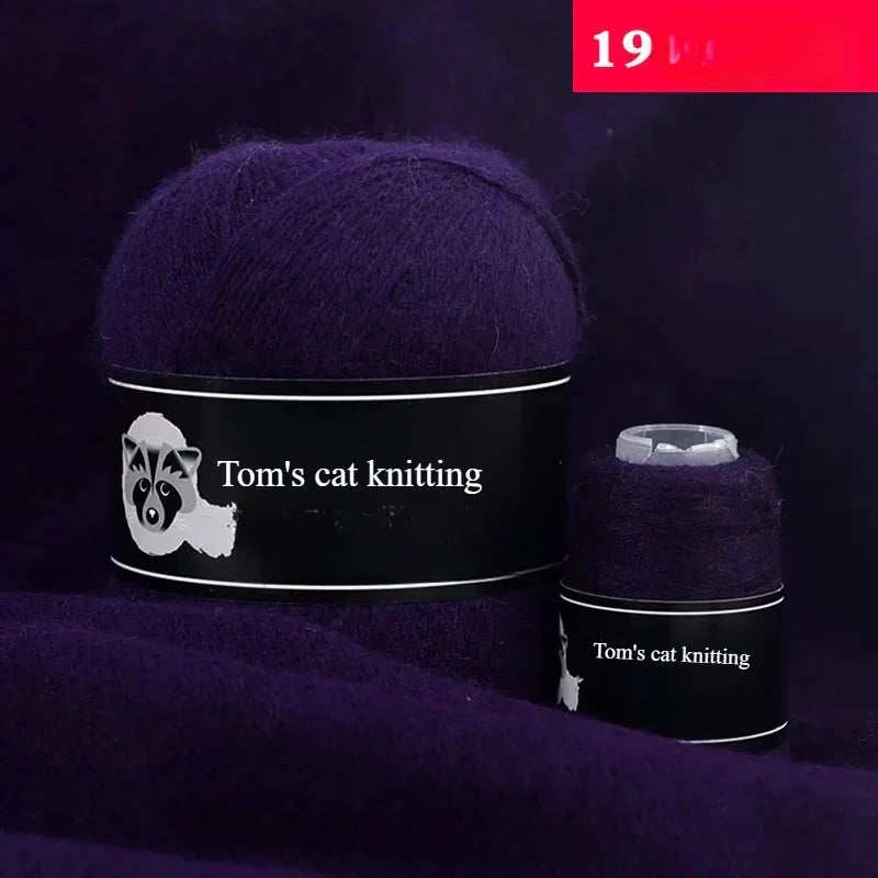 High-quality hand-woven mink thread 24/3 strands medium and thick wool with small shaft long hair mink knitting sweater scarf thread