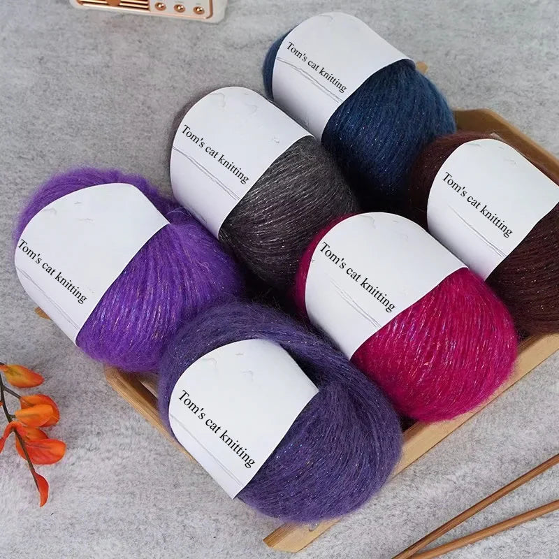 Star shallot with shiny silk wool 25g hand-woven medium and coarse wool knitting sweater jacket thread