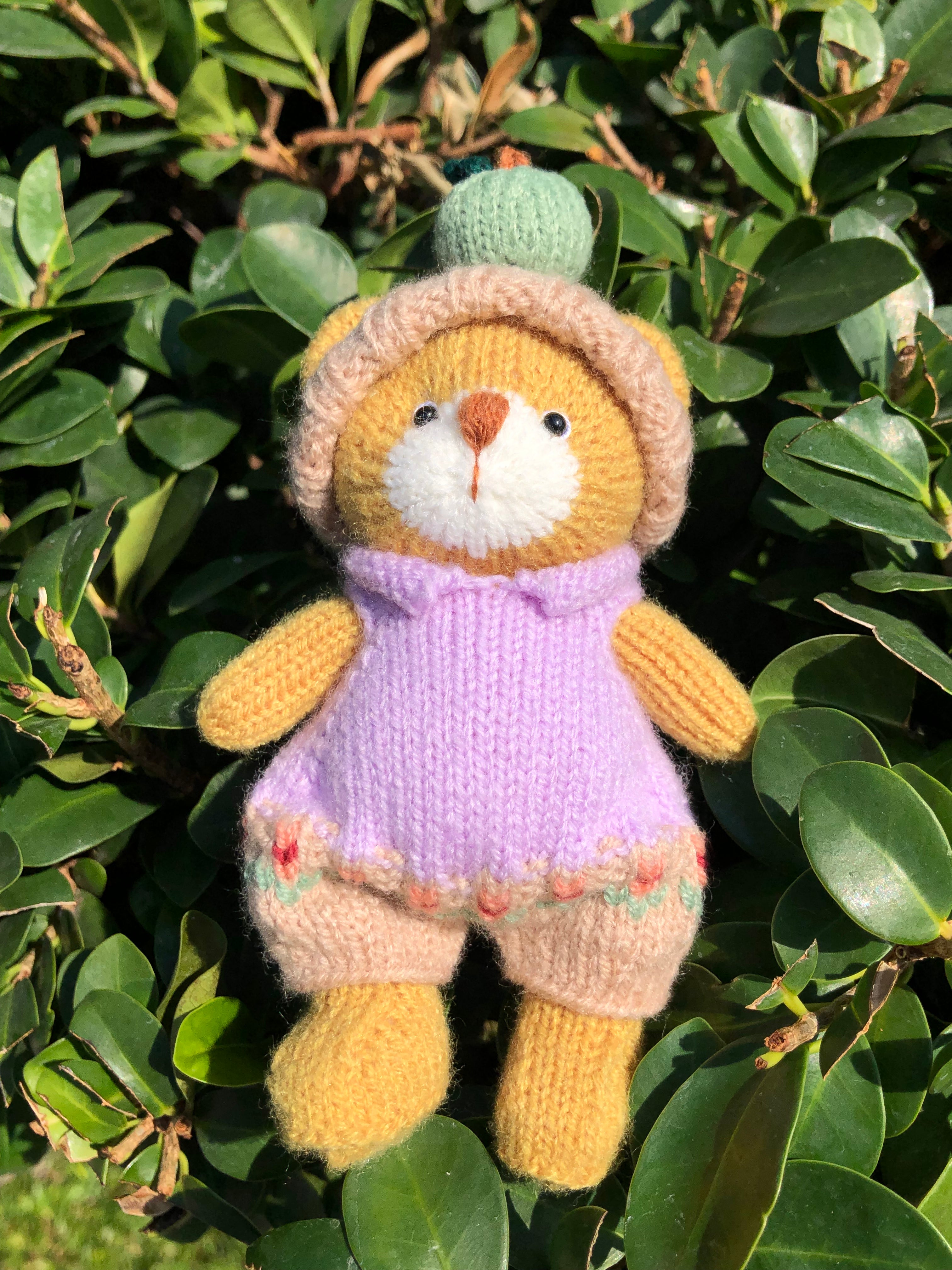 hand knitting  Soft  toys   Clothed Cute  bear Stuffed Animal