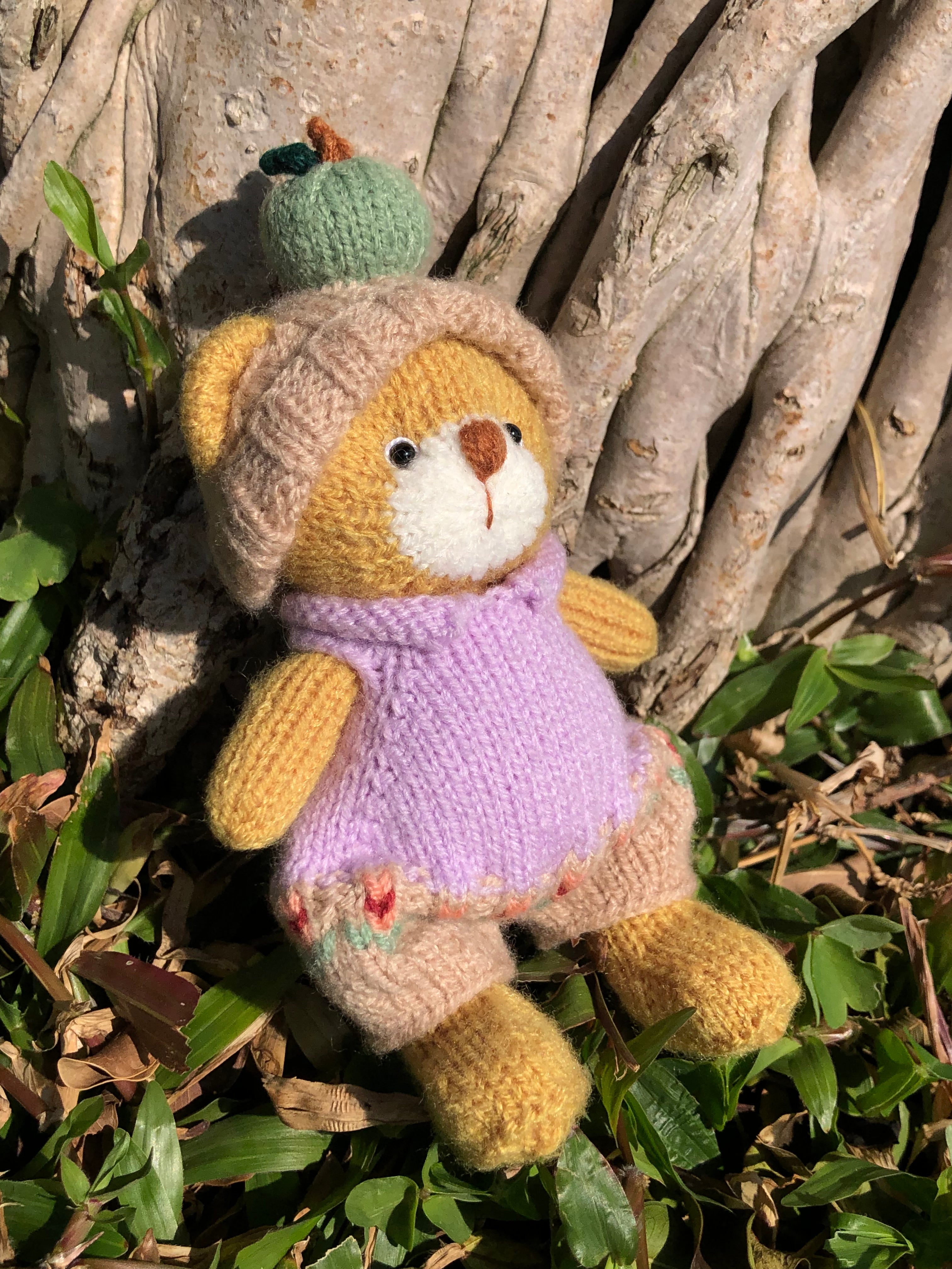 hand knitting  Soft  toys   Clothed Cute  bear Stuffed Animal