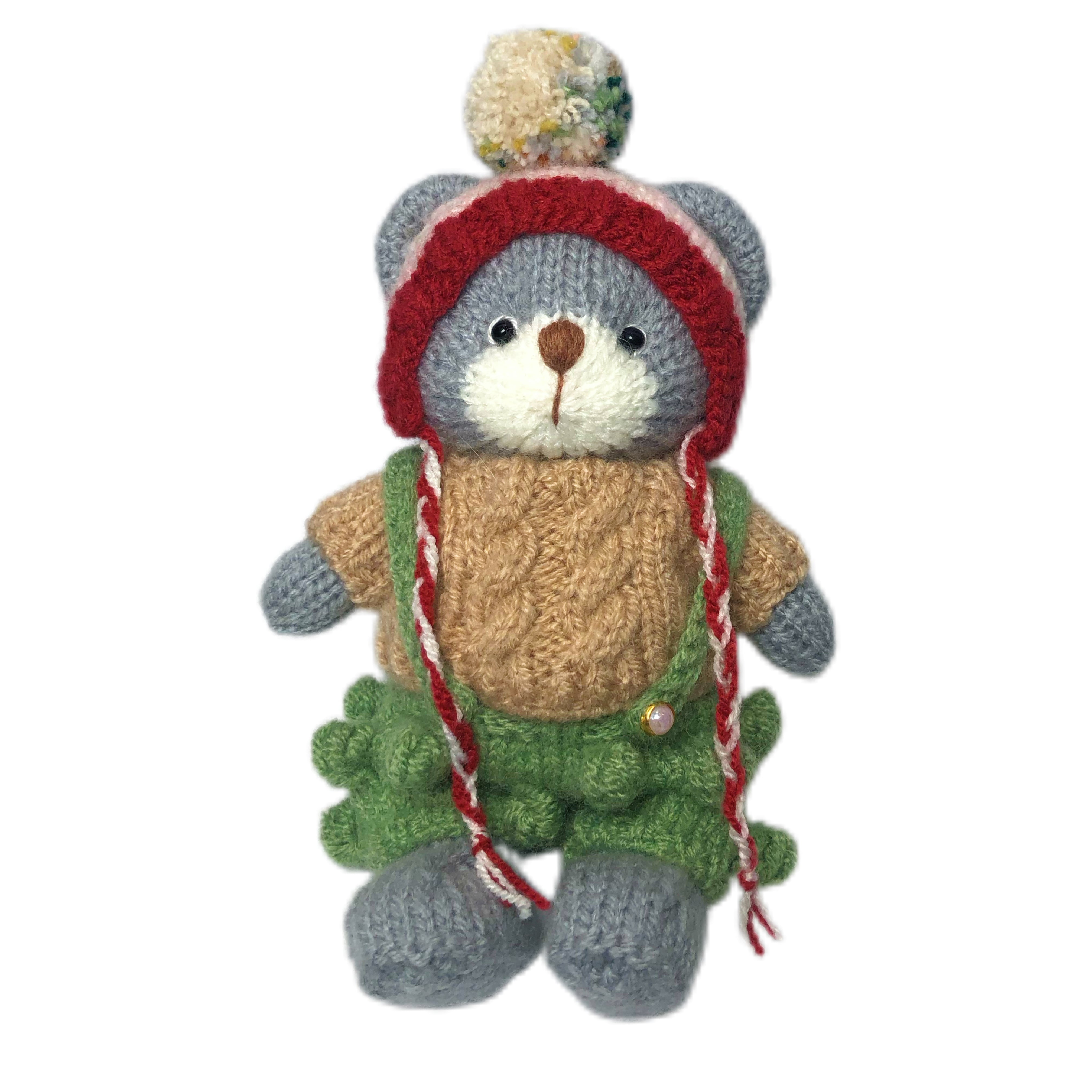 hand knit  Soft  toys   wool  handmade  Clothed Cute  bear Stuffed Animal in Dress