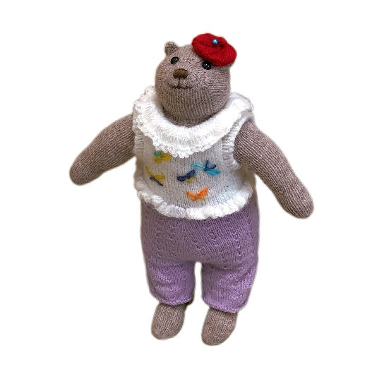 hand knit  Soft  toys   Clothed Cute  bear Stuffed Animal in Dress