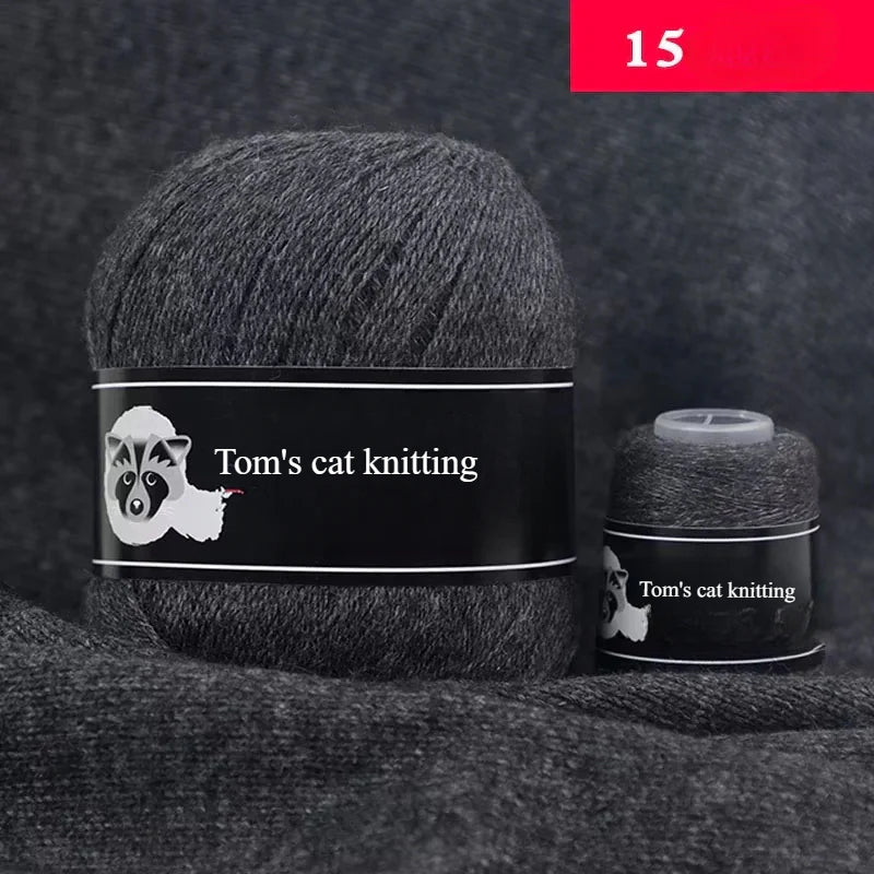 High-quality hand-woven mink thread 24/3 strands medium and thick wool with small shaft long hair mink knitting sweater scarf thread