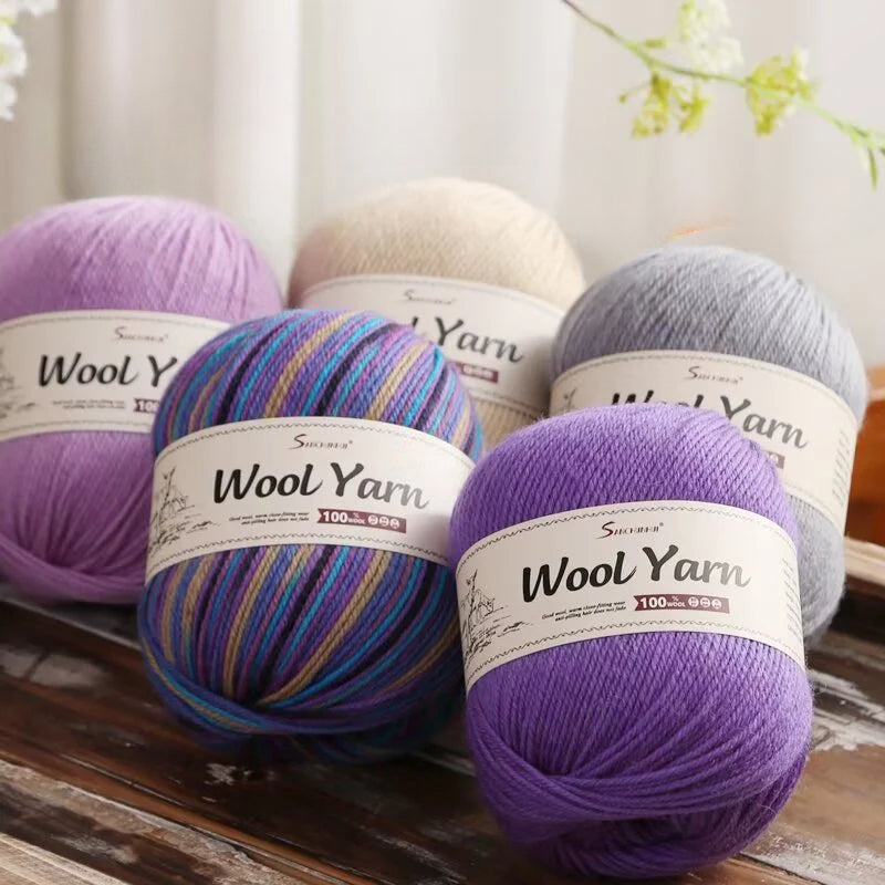 Wool knitted scarf thread handwoven DIY wool knitted hat shawl hook doll wool