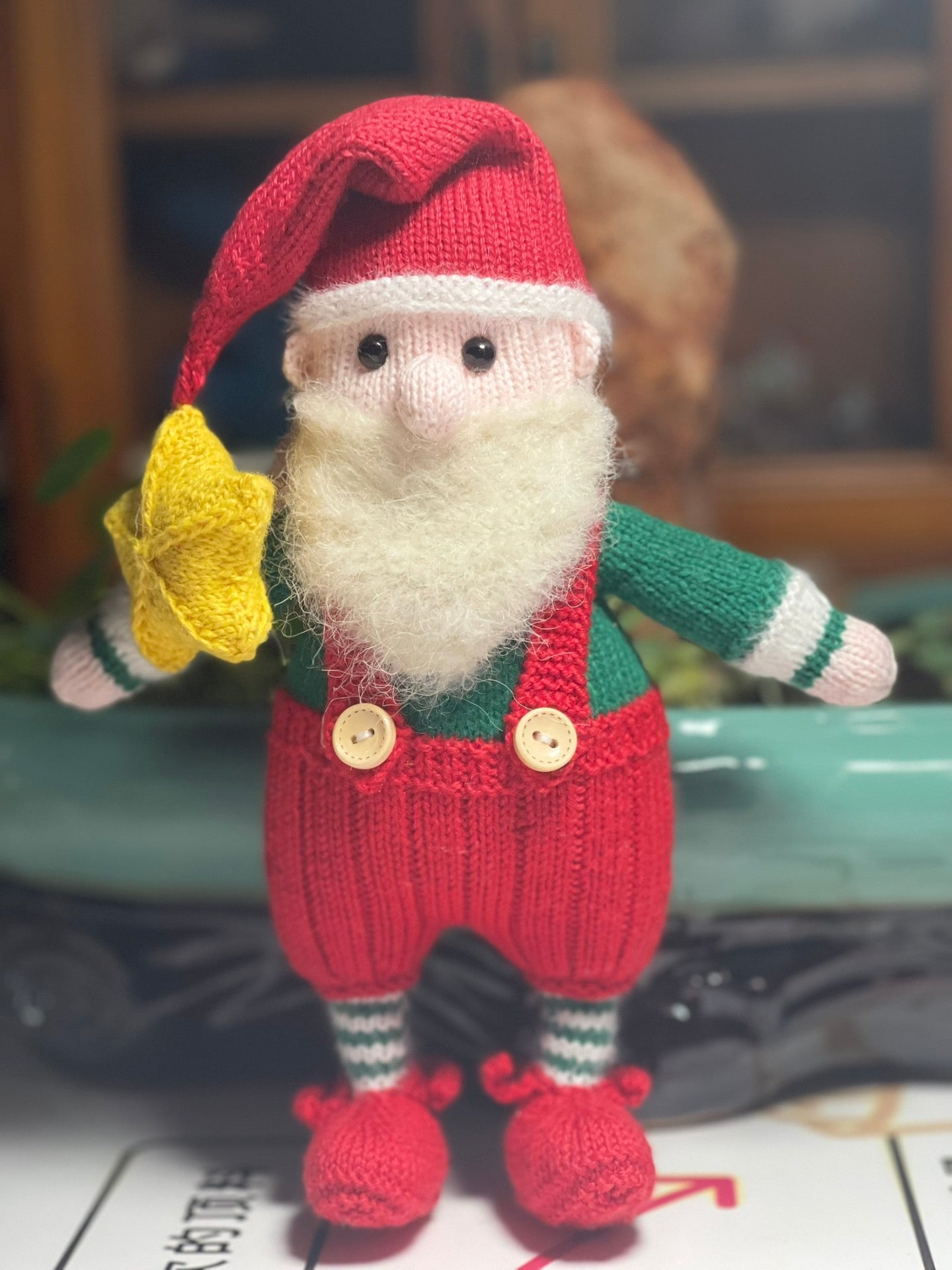 handmade  knit  Soft  toys   wool  handmade  Clothed Cute  santa  Christmas gift Stuffed toy  in Dress