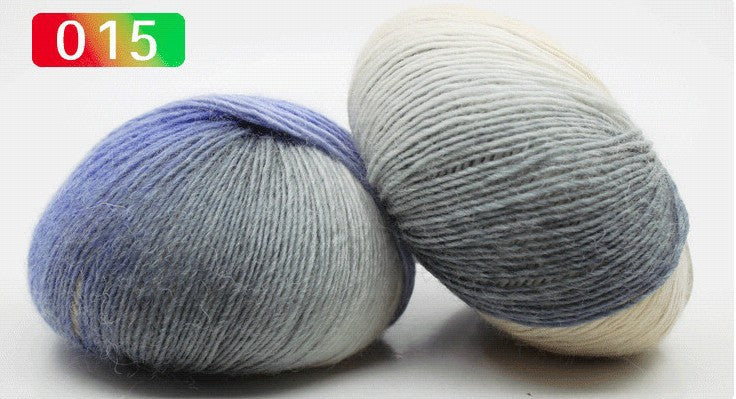 Pure wool rainbow thread long segment dyed fancy sheet music wool shawl hat thread medium fine hand woven lady wool