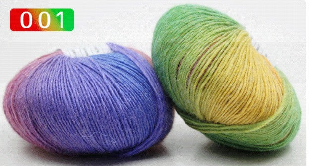 Pure wool rainbow thread long segment dyed fancy sheet music wool shawl hat thread medium fine hand woven lady wool