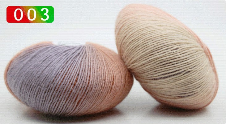 Pure wool rainbow thread long segment dyed fancy sheet music wool shawl hat thread medium fine hand woven lady wool