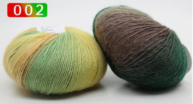 Pure wool rainbow thread long segment dyed fancy sheet music wool shawl hat thread medium fine hand woven lady wool