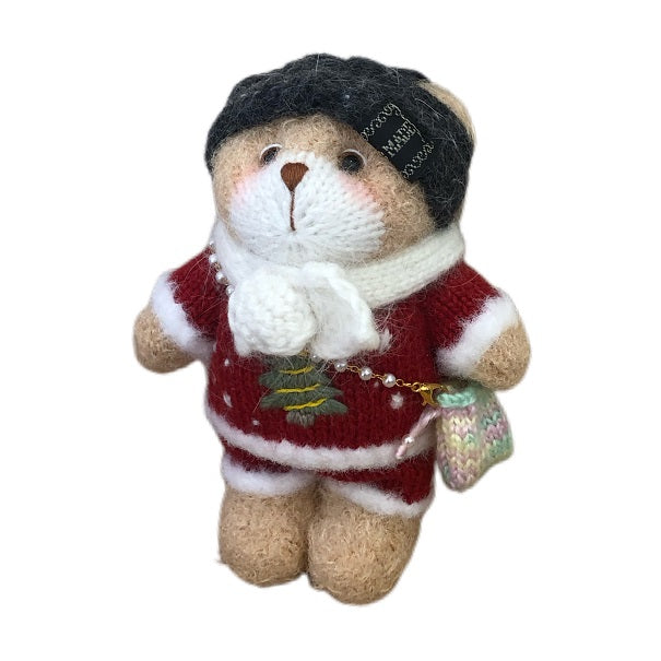 Hand knit  Soft  toys   wool  handmade  Clothed Cute  Bear Stuffed Animal in Dress