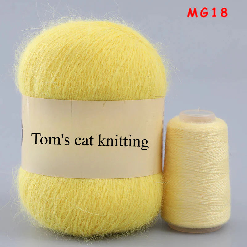 Long-haired mink fleece yarn,  13s/2 medium and thick hand-woven rabbit wool