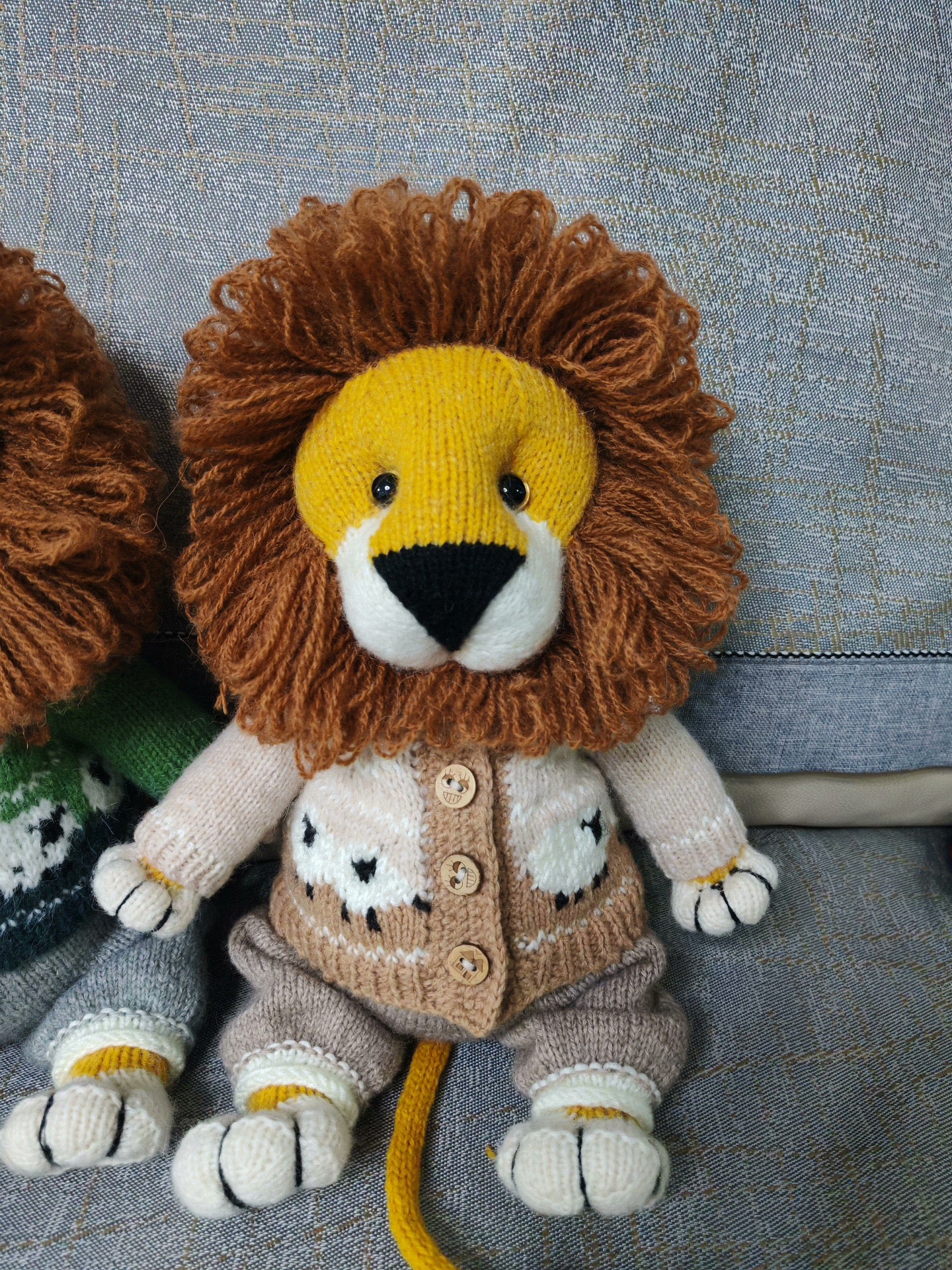 Handmade  Knitted   Soft Toys  lion  toy in Dress  gift  handmade toy