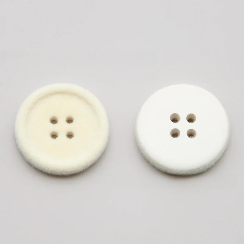 Resin four-eye button woolen coat trench coat sweater decoration button universal hand-sewn high-end flocking button
