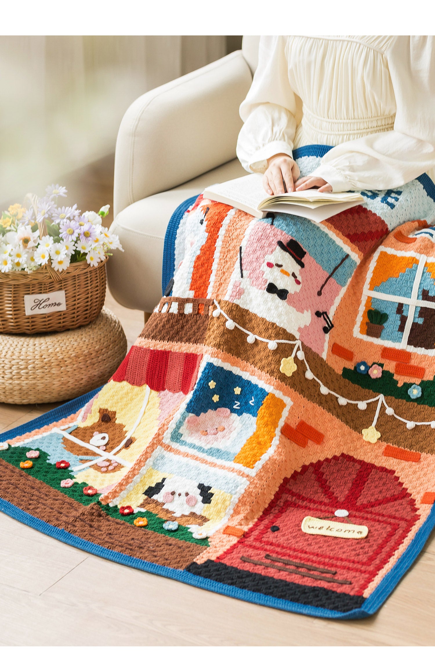 handmade   Blanket      Cotton thread   Special gift knit blanket knit blanket baby knit blanket kit