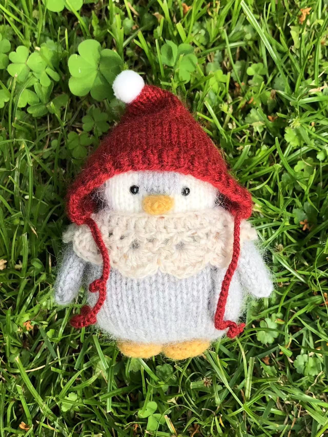Handmade  knit  Soft  toys   Clothed Cute Penguin Stuffed Animal in Dress handmade toy