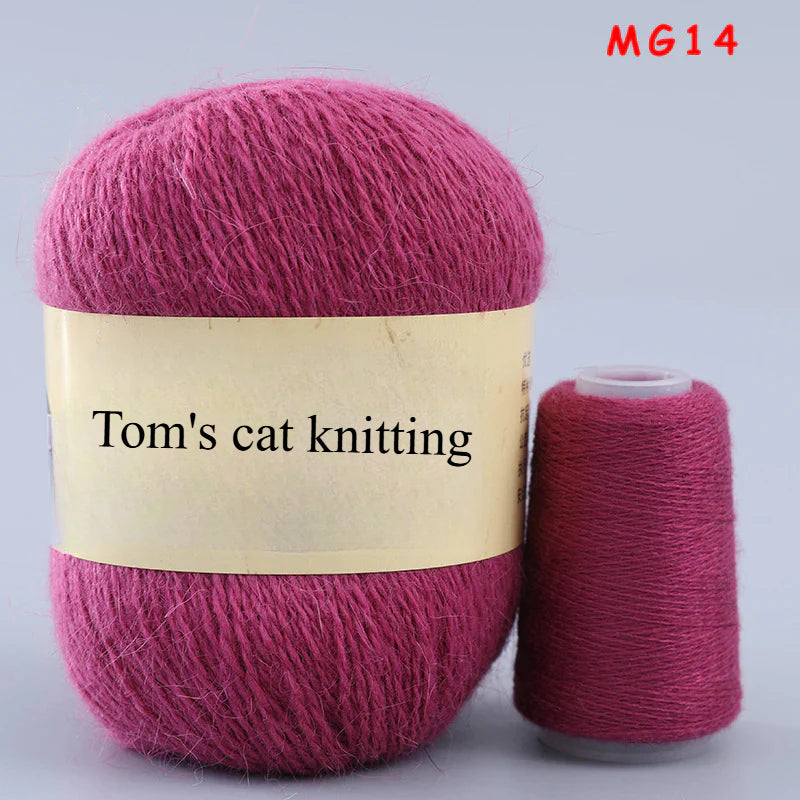 Long-haired mink fleece yarn,  13s/2 medium and thick hand-woven rabbit wool