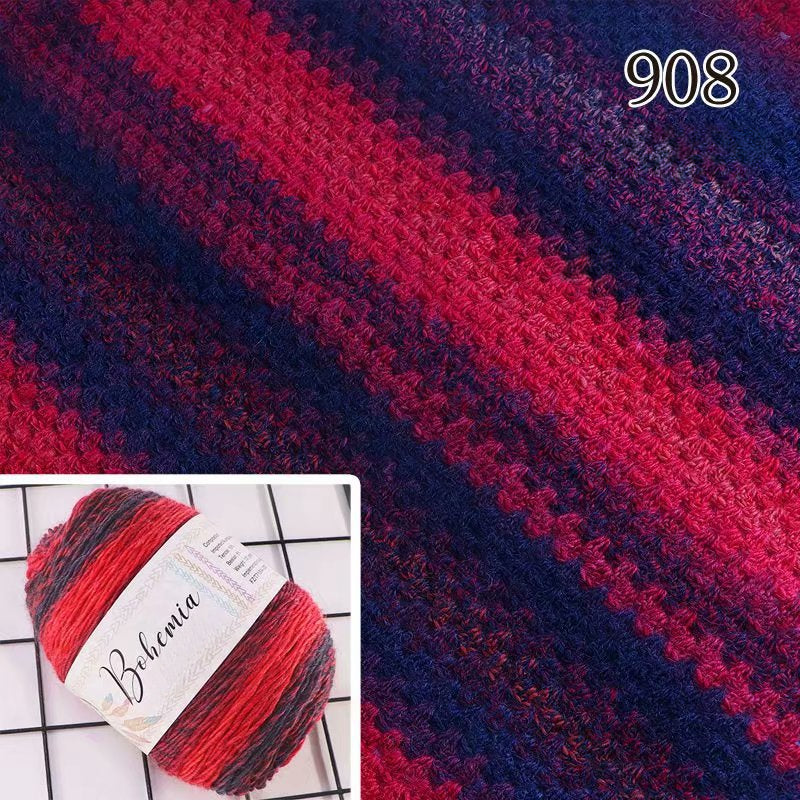 New Rainbow Thread Bohemian Rainbow Medium Thickness Hand Knitted Wool Cake Thread Crafts