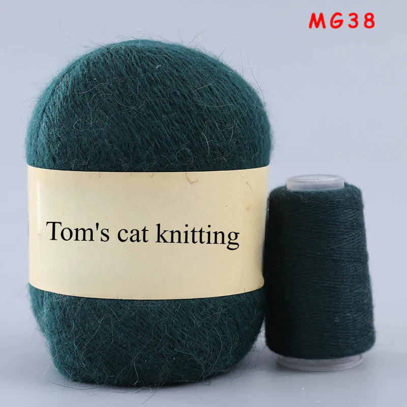 Long-haired mink fleece yarn,  13s/2 medium and thick hand-woven rabbit wool