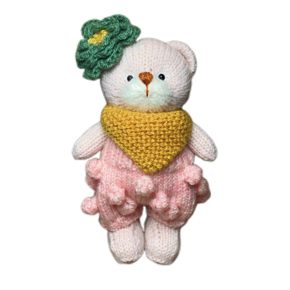 Handmade  knit  Soft  toys   Clothed Cute  bear Stuffed Animal in Dress handmade toy