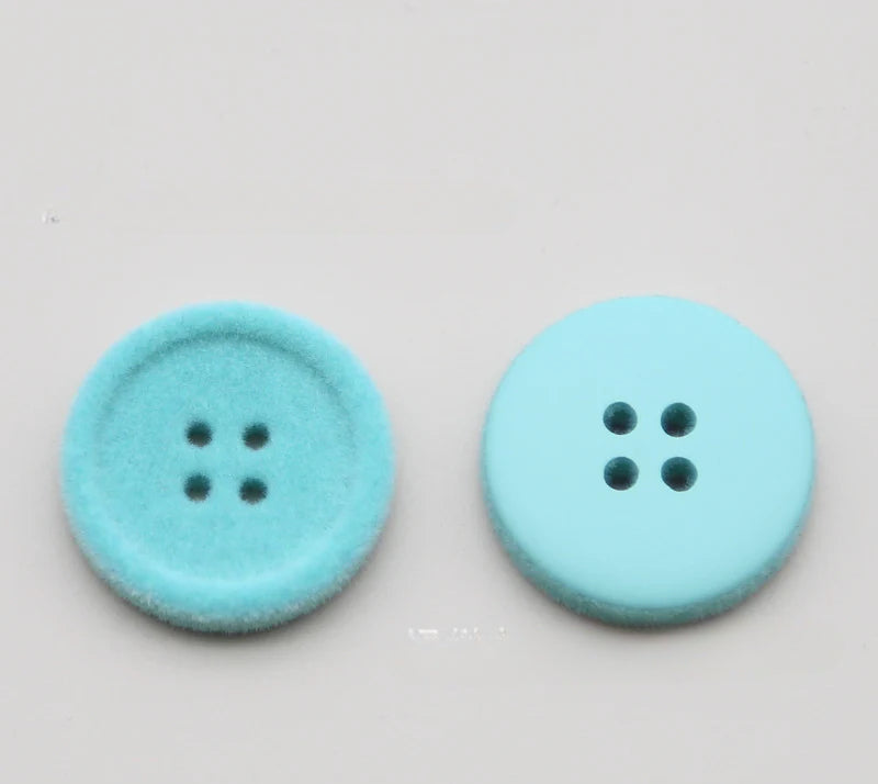 Resin four-eye button woolen coat trench coat sweater decoration button universal hand-sewn high-end flocking button