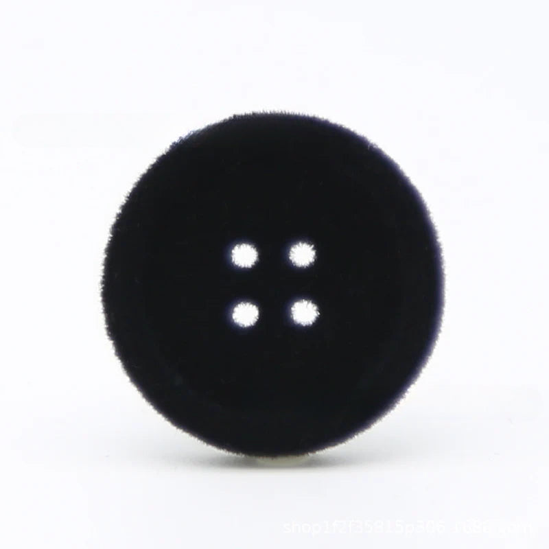 Resin four-eye button woolen coat trench coat sweater decoration button universal hand-sewn high-end flocking button