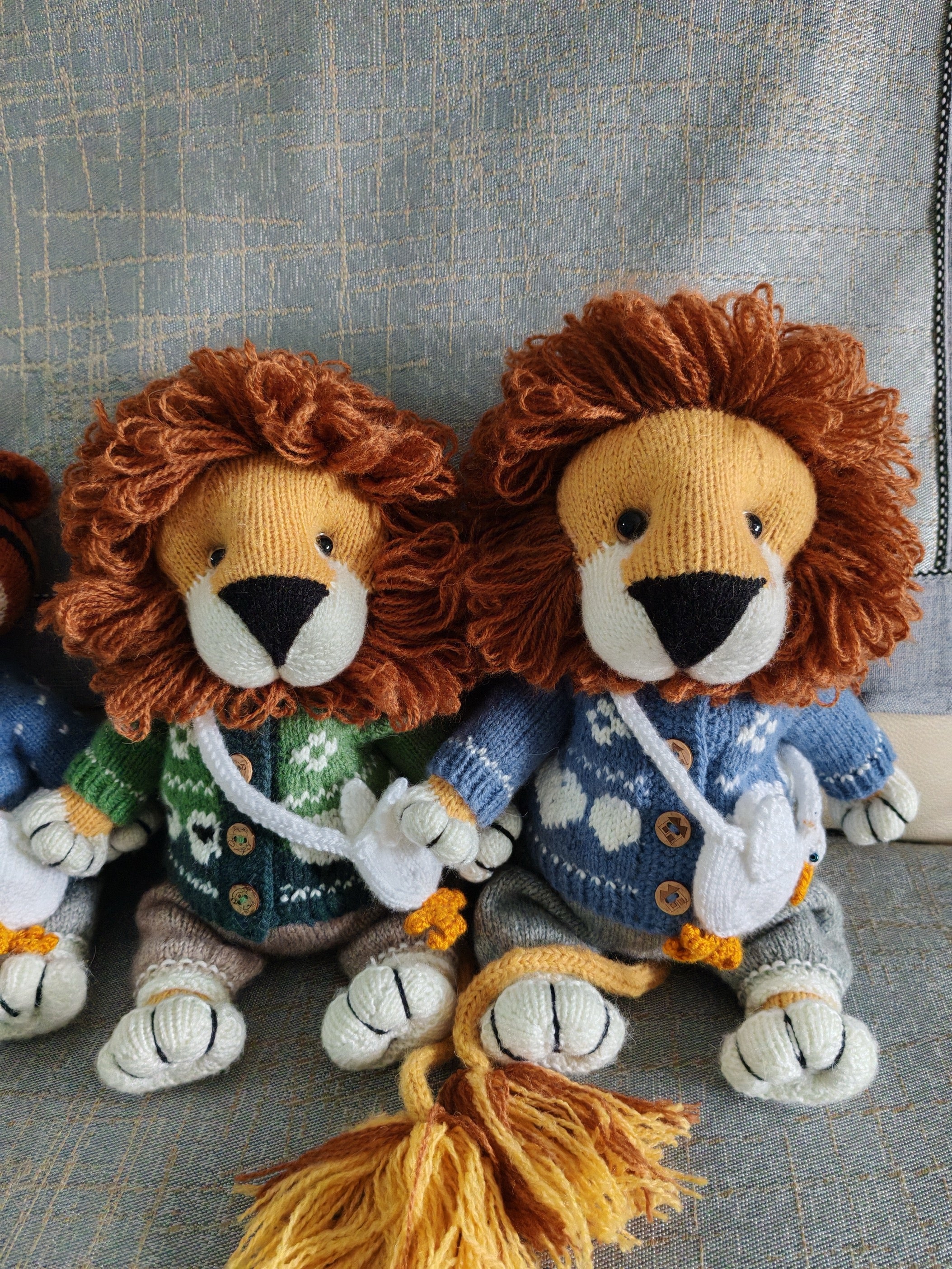 Handmade  Knitted   Soft Toys  lion  toy in Dress  gift  handmade toy