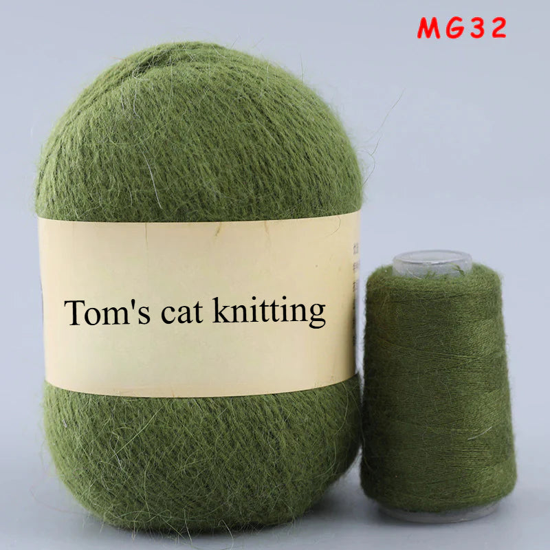 Long-haired mink fleece yarn,  13s/2 medium and thick hand-woven rabbit wool