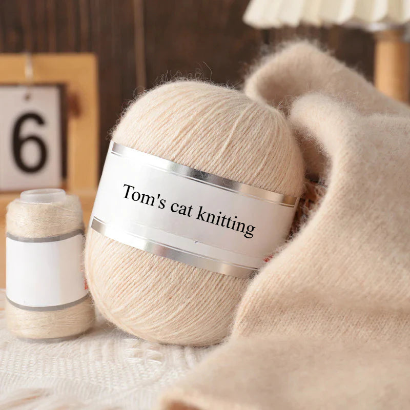 Mink wool, genuine cashmere wool, hand-woven medium and coarse wool, scarf thread, hand-woven DIY material package.