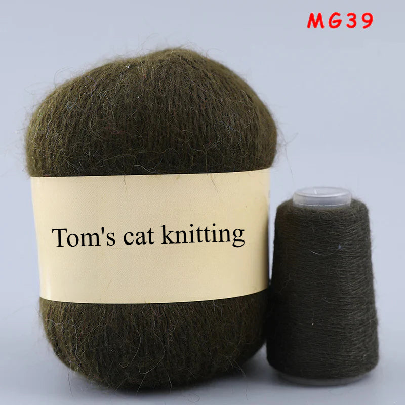 Long-haired mink fleece yarn,  13s/2 medium and thick hand-woven rabbit wool