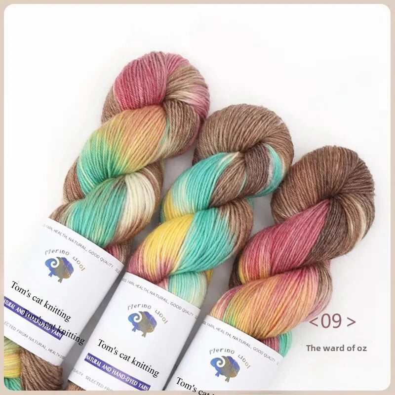 Dopamine hand dye gradual change wool thread segment dye wool DIY hand knitted baby sweater scarf ball thread 100g