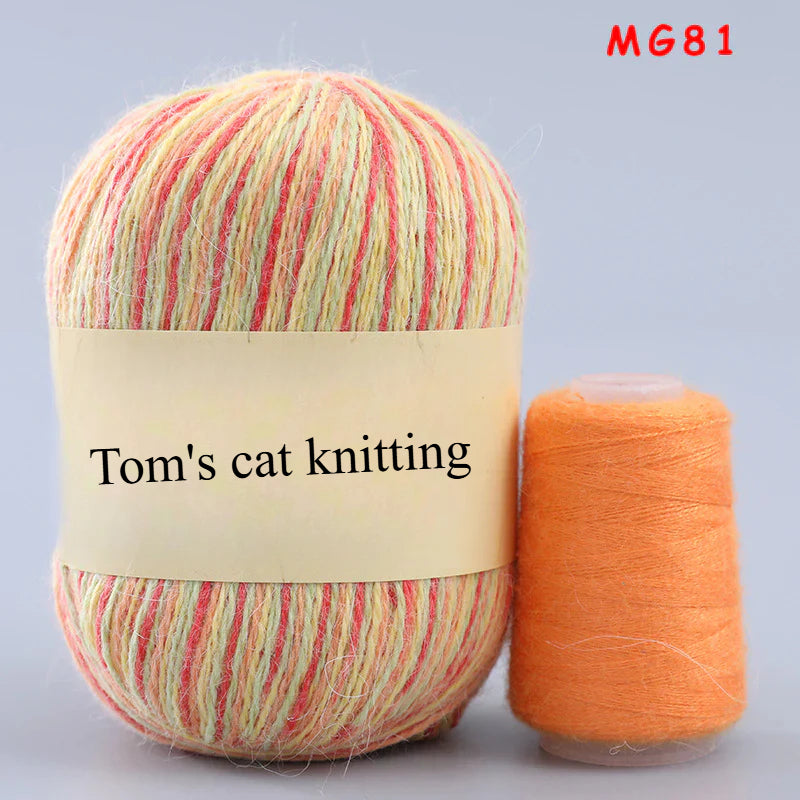 Long-haired mink fleece yarn,  13s/2 medium and thick hand-woven rabbit wool