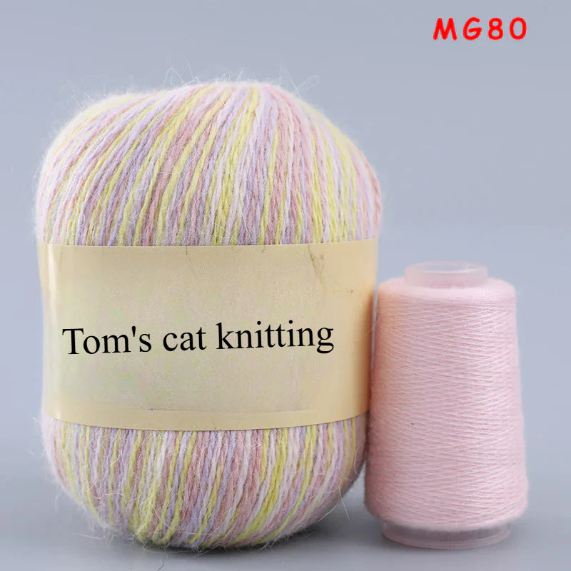 Long-haired mink fleece yarn,  13s/2 medium and thick hand-woven rabbit wool