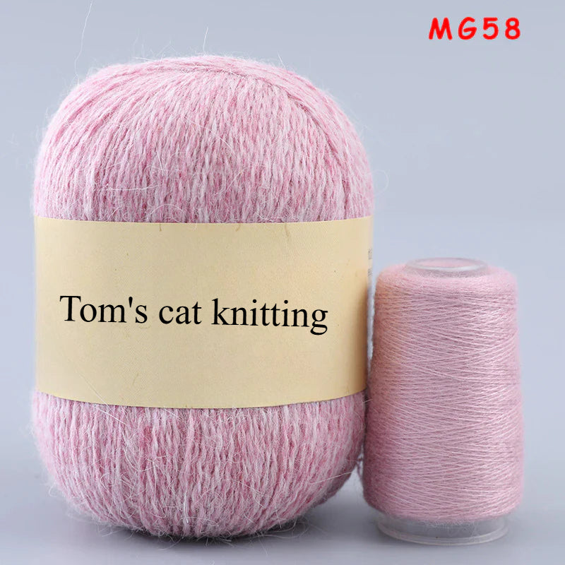 Long-haired mink fleece yarn,  13s/2 medium and thick hand-woven rabbit wool