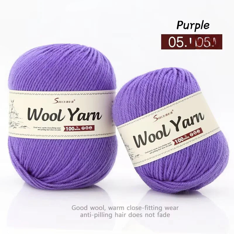Wool knitted scarf thread handwoven DIY wool knitted hat shawl hook doll wool