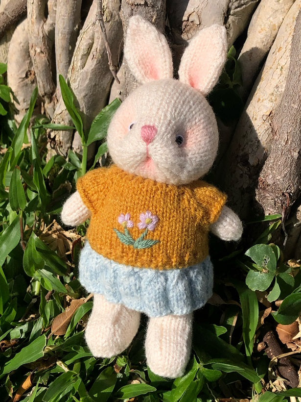 Handmde   Knitted Soft Toys Rabbit toy in Dress gift handmade toy