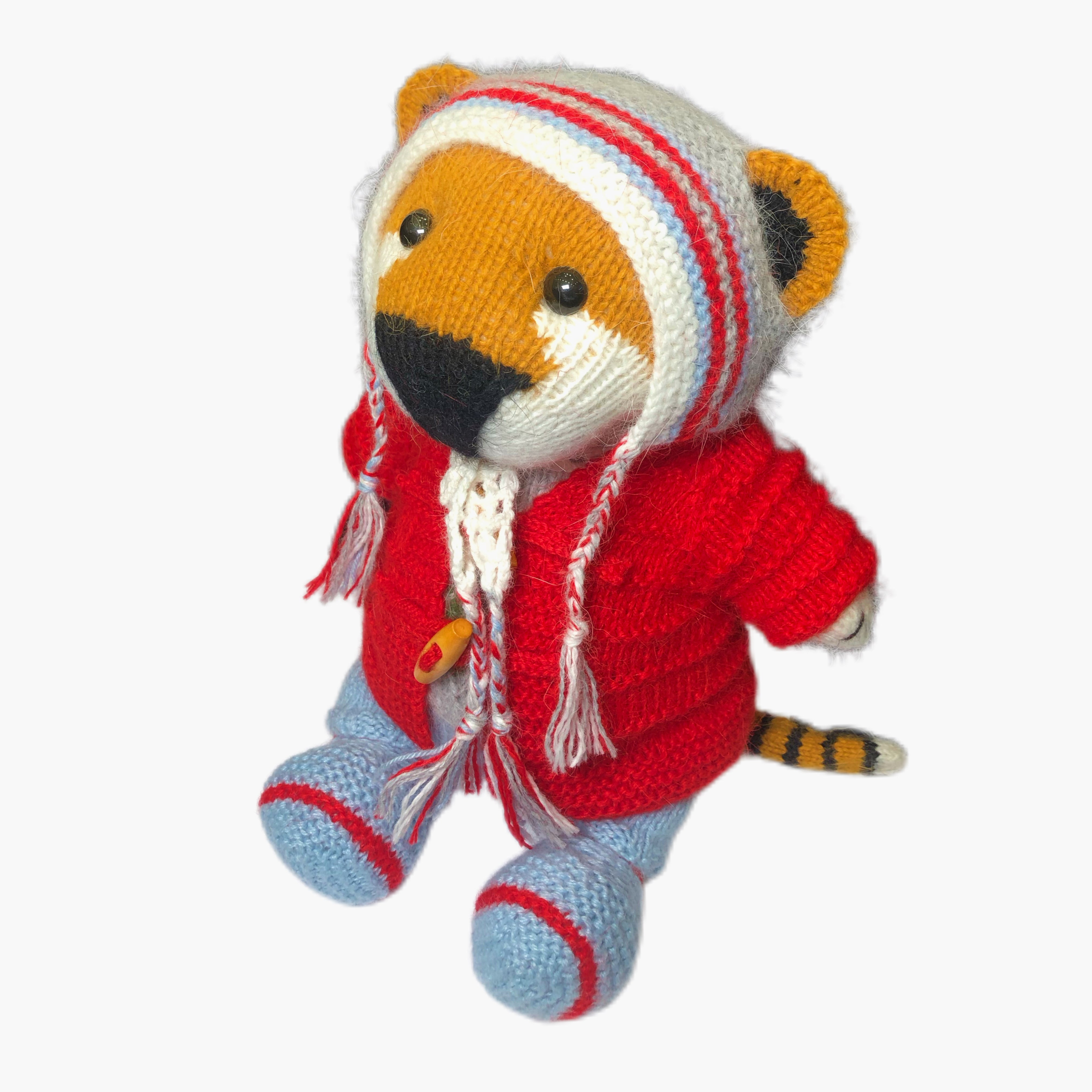 Hand Knitted   Soft Toys tiger toy in Dress