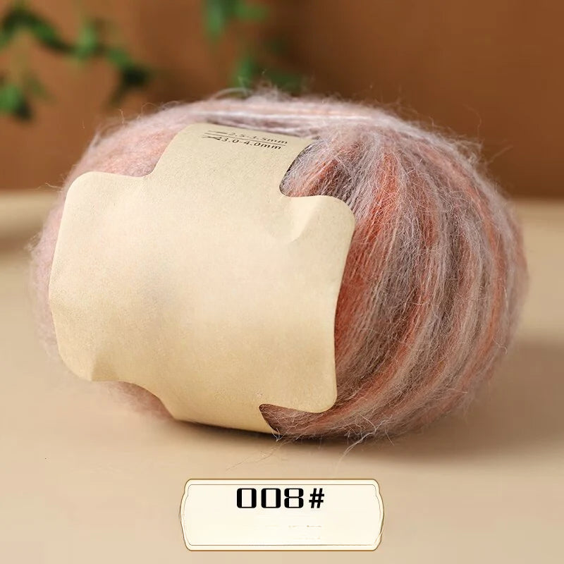 Colorful small cloud velvet segment dyed silk mohair worsted fine wool lace thread hand-woven sweater scarf shawl