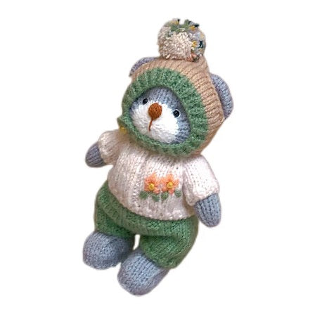 Hand knit  Soft  toys   wool  handmade  Clothed Cute  Bear Stuffed Animal in Dress