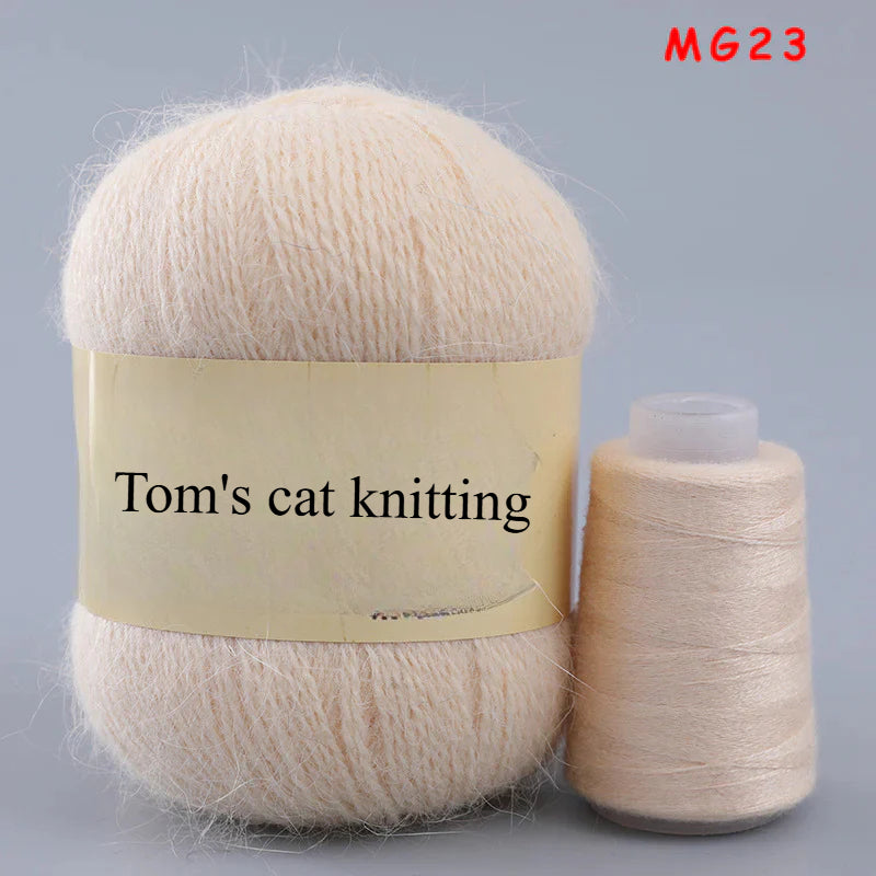 Long-haired mink fleece yarn,  13s/2 medium and thick hand-woven rabbit wool