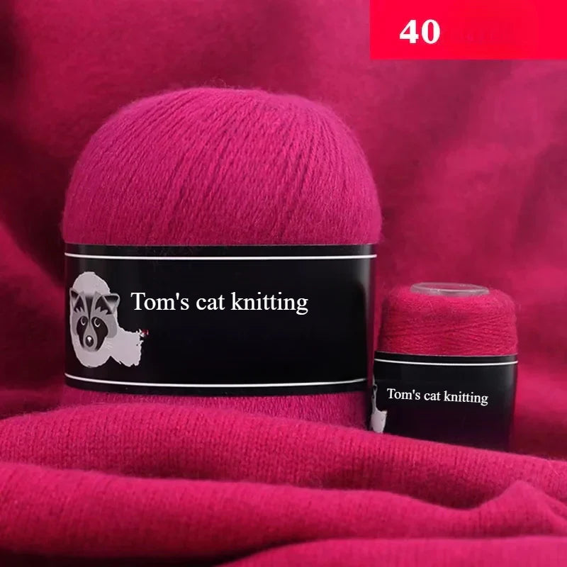 High-quality hand-woven mink thread 24/3 strands medium and thick wool with small shaft long hair mink knitting sweater scarf thread