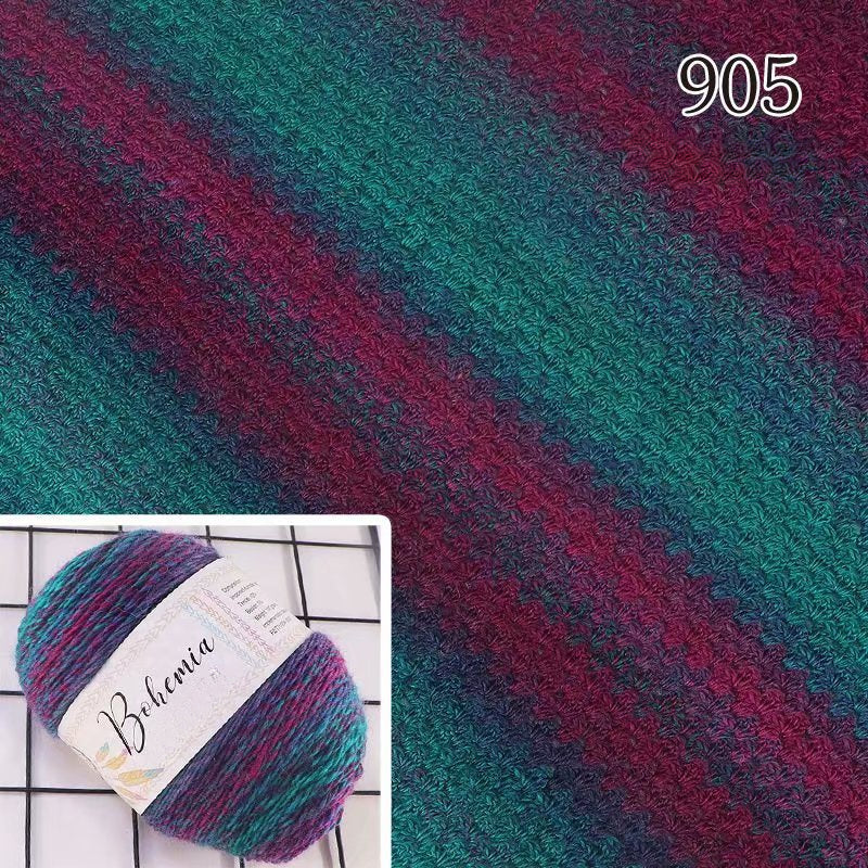 New Rainbow Thread Bohemian Rainbow Medium Thickness Hand Knitted Wool Cake Thread Crafts
