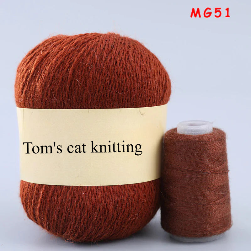Long-haired mink fleece yarn,  13s/2 medium and thick hand-woven rabbit wool